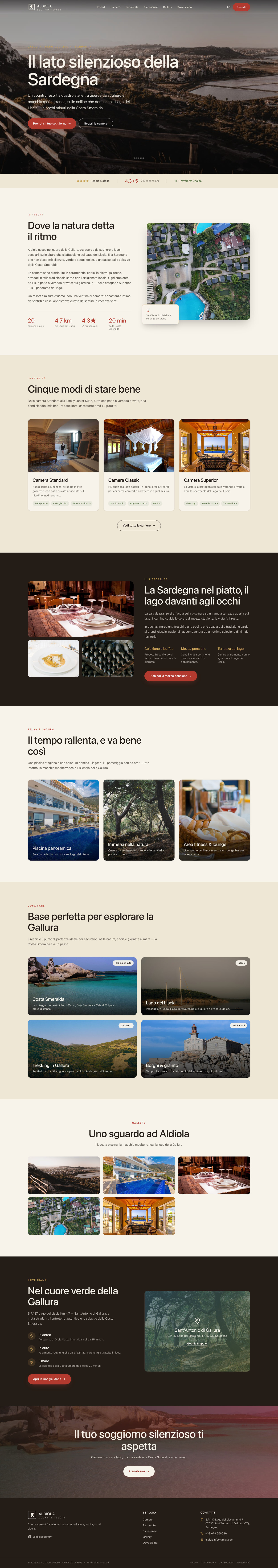 Aldiola Country Resort — rebuilt homepage